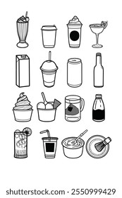 Drink Icon Vector Art Set