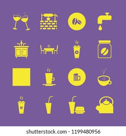 drink icon. drink vector icons set glasses wine, latte cup, beer glass and hot coffee