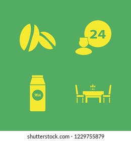 drink icon. drink vector icons set room service, pack milk, dining table restaurant and coffee beans