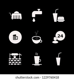 drink icon. drink vector icons set room service, latte cup, fast food and beer glass