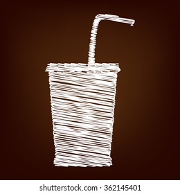Drink icon. Vector illustration with chalk effect