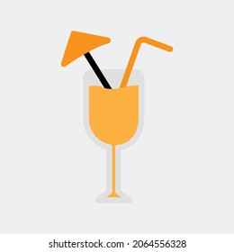 Drink icon vector illustration in flat style about summer, use for website mobile app presentation