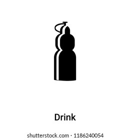 Drink icon vector isolated on white background, logo concept of Drink sign on transparent background, filled black symbol