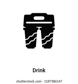 Drink icon vector isolated on white background, logo concept of Drink sign on transparent background, filled black symbol svg