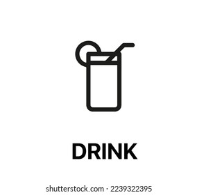 vector de icono de bebida. Signo de estilo lineal para concepto móvil y diseño web. ilustración de símbolo de bebida. Gráficos vectoriales de píxeles - Vector.	