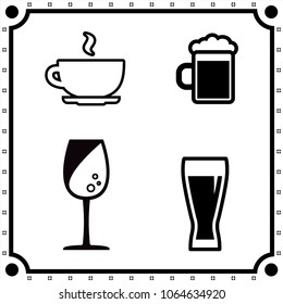 drink icon vector set