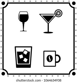 drink icon vector set