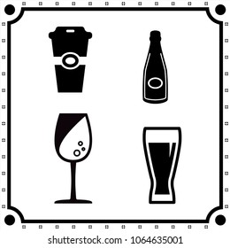 drink icon vector set