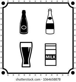 drink icon vector set