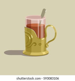 Drink Icon For Web And Prints. Train Tea. Vector Illustration