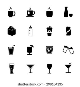 Drink icons. Beverages icons. Vector. silhouette