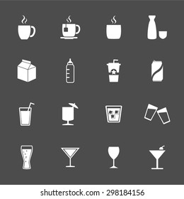 Drink icons. Beverages icons. Vector. silhouette