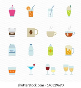 Drink icons and Beverages Icons with White Background