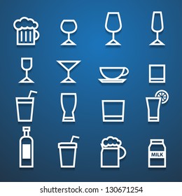 drink icons blue background