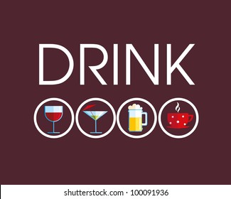 drink icons with different beverage