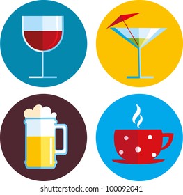 drink icons with different beverage