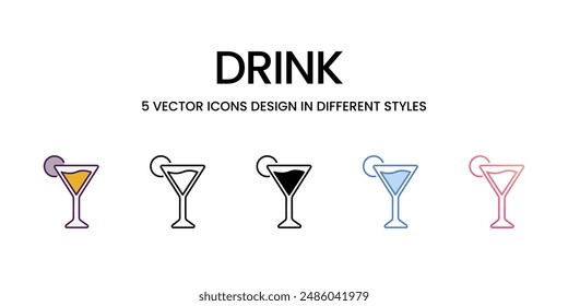 Drink Icons different style vector stock illustration