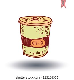  Drink Icons. Hand drawn vector illustration.