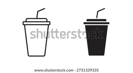 Drink icons. Outline icons vector collection. flat illustrations