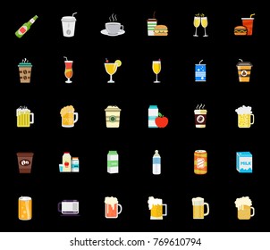 Drink icons set