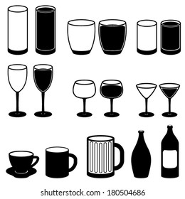 Drink Icons Set Black