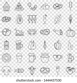 Drink icons set. Outline style of 36 drink vector icons for web for any design