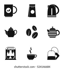 Drink icons set. Simple illustration of 9 drink vector icons for web