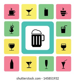 Drink icons set for use
