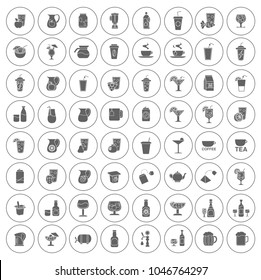 Drink Icons Set - Vector Glass For Beer, Wine, Juice And Alcohol Icons