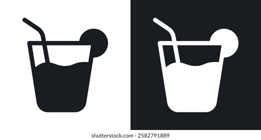 Drink icons set vectors black and colored style