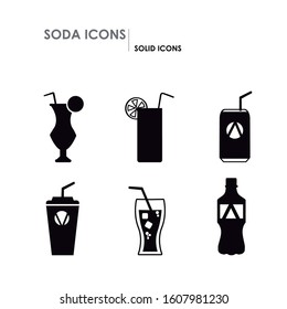 Drink icons. Solid icons of the different types of drink.