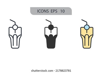 drink icons  symbol vector elements for infographic web