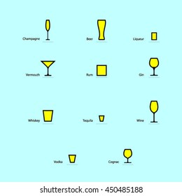 Drink icons vector
