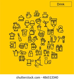 Drink icons vector