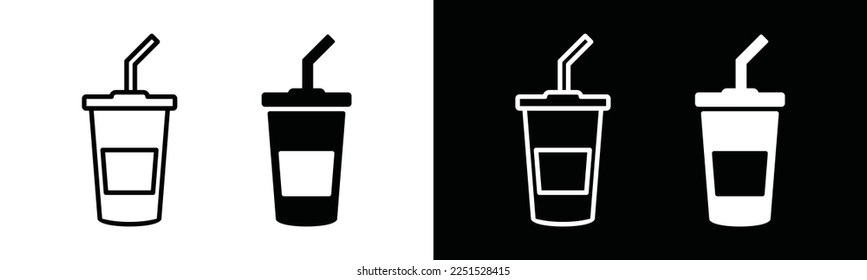 Vector de iconos de bebida. Icono de Drik con contorno y estilo plano para aplicaciones y sitios web, ilustración de símbolo