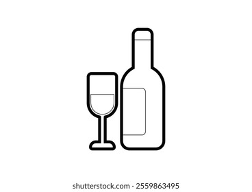 Drink illustration on a white background using outline style
