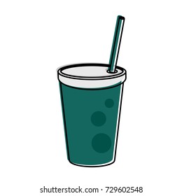 drink ing cup with straw icon image 