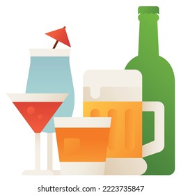 Drink isolated on white background, illustration, icon, element