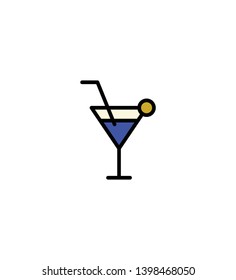 drink juice alcohol Summer vector logo icon or illustration. Editable stroke and color. Perfect use for pattern and design graphic.