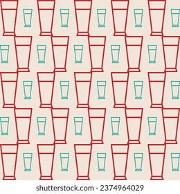 Drink juice glass decorative wallpaper pattern beautiful seamless vector illustrator background