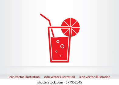 drink or juice, glass icon vector illustration.