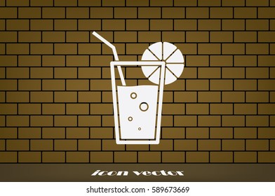 drink or juice, glass icon vector illustration eps10