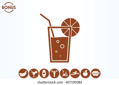 drink or juice, glass icon vector illustration eps10