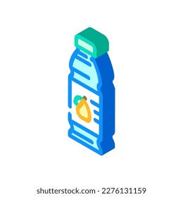 drink juice plastic bottle isometric icon vector. drink juice plastic bottle sign. isolated symbol illustration
