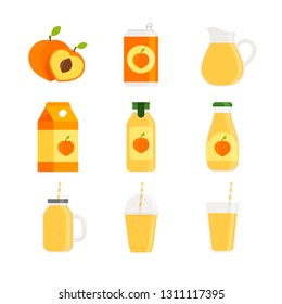 Orange juice glass or plastic bottle flat cartoon Vector Image