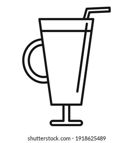 Drink latte icon. Outline drink latte vector icon for web design isolated on white background