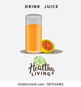 drink lemon juice / beverage for healthy living. vector illustration