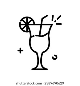 Drink Lemon juice icon outline vector illustration