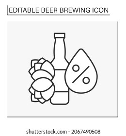  Drink Line Icon. Alcohol By Volume. Hops. Beer Brewing Concept. Isolated Vector Illustration. Editable Stroke