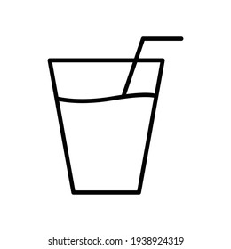 Drink line icon. Editable stroke. Design template vector